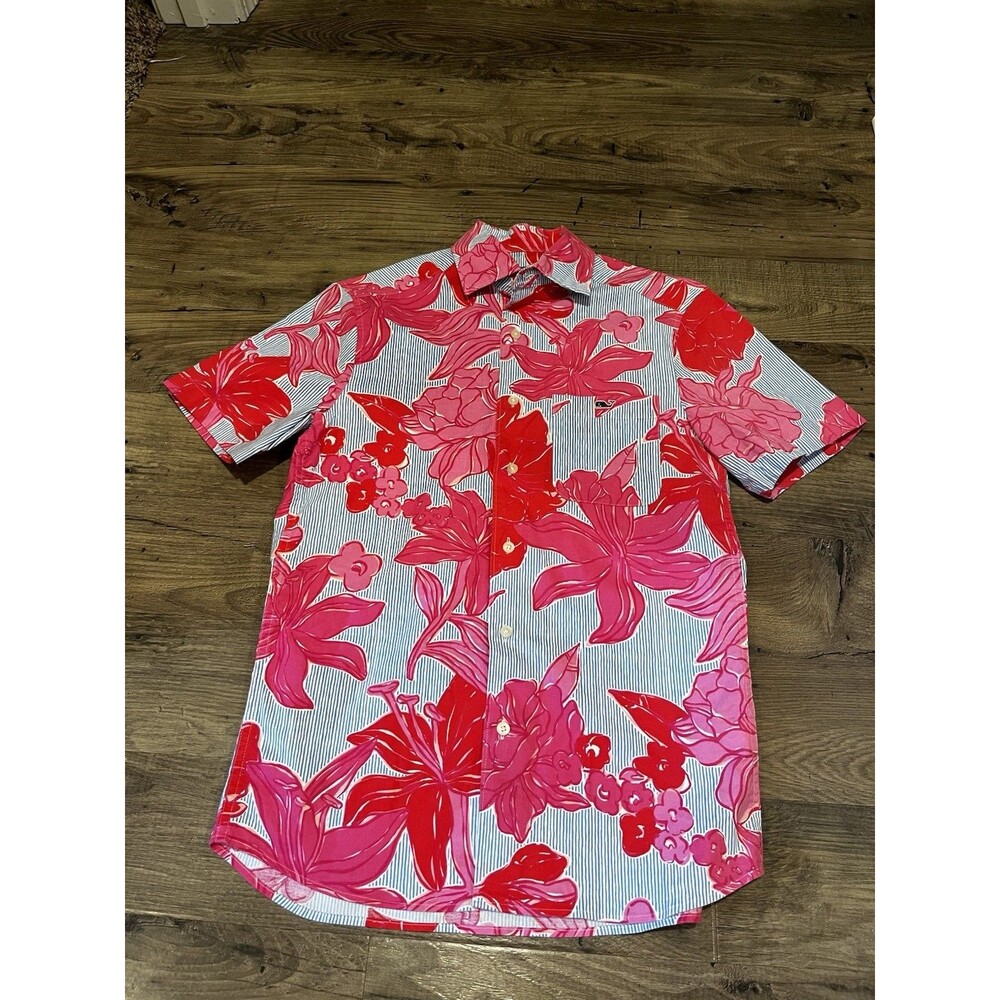 Vineyard Vines Kentucky Derby short-sleeved button-down shirt- XS